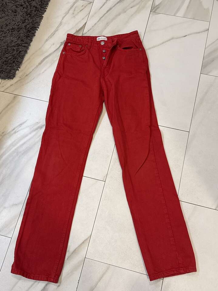 Zara Size 4 Red Jeans Button Fly