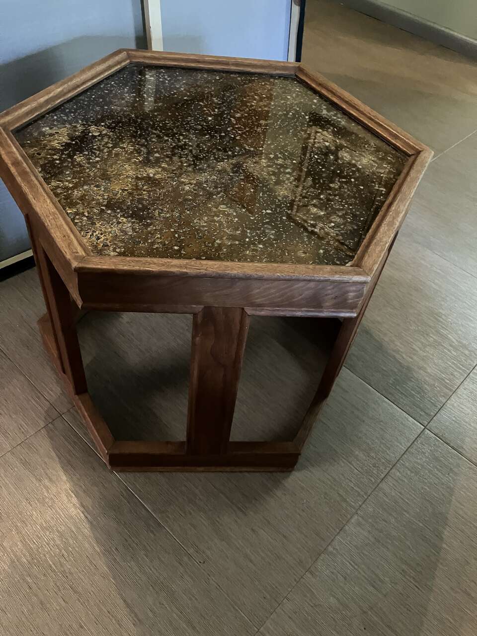 John Keal for Brown Saltman hexagon end tables x2