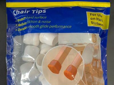 White Chair Leg Floor Protectors. Brand New