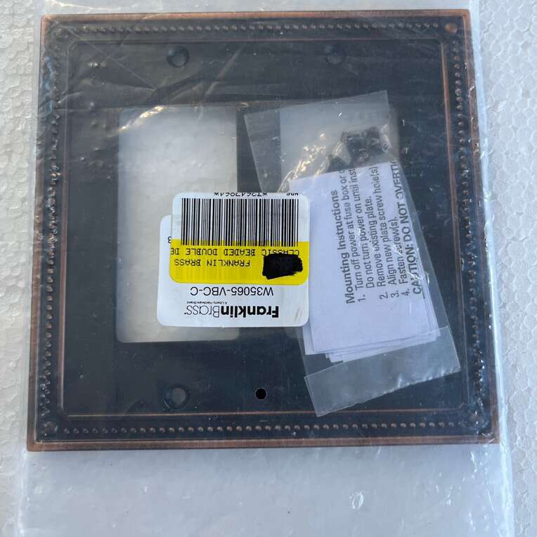 Bronze & Copper Double Switch Plate Cover. New