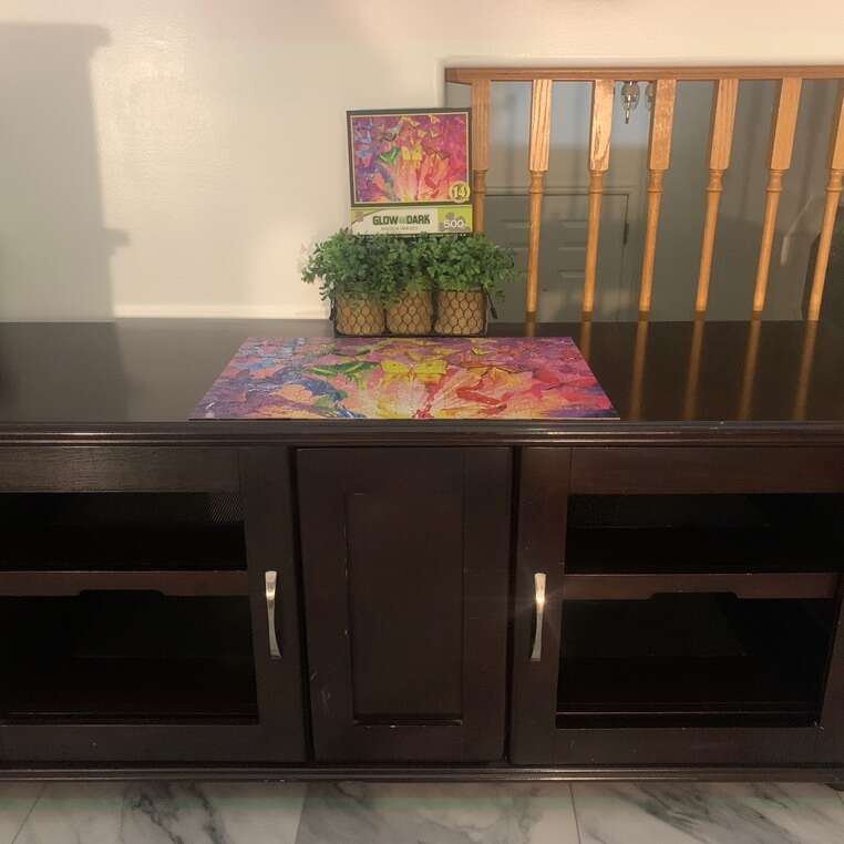 High-Quality Mahogany Entertainment Center – Elegant + Functional