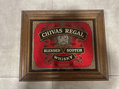 Chevis Regal Scotch Whisky Bar Mirror, Excellent Condition, Highly Collectible