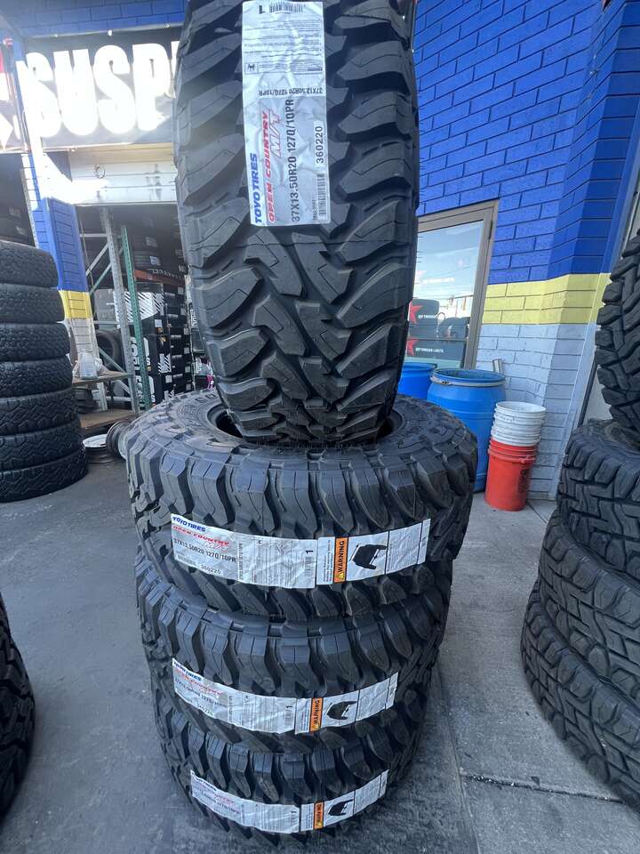 SET OF LT37X13.50R20 TOYO OPEN COUNTRY M/T LOAD RANGE E 10PLY , AWESOME DEAL