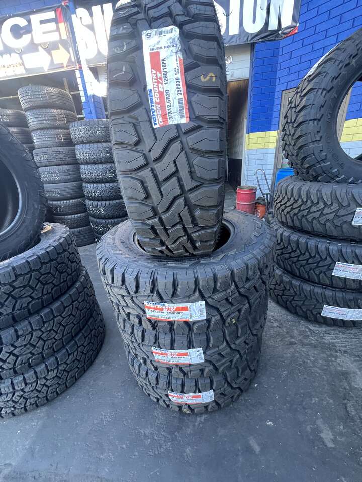 SET OF LT37X12.50R20 TOYO OPEN COUNTRY R/T LOAD RANGE E 10PLY ,WITH 45.000 MILES WARRANTY AWESOME DEAL