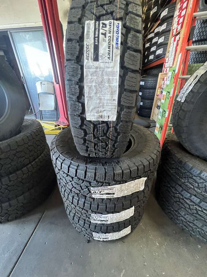 SET OF P265/70R16 TOYO OPEN COUNTRY A/T ,WITH 55.000 MILES WARRANTY AWESOME DEAL