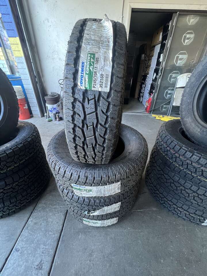 SET OF P245/70R16 TOYO OPEN COUNTRY A/T11 ,WITH 55.000 MILES WARRANTY AWESOME DEAL