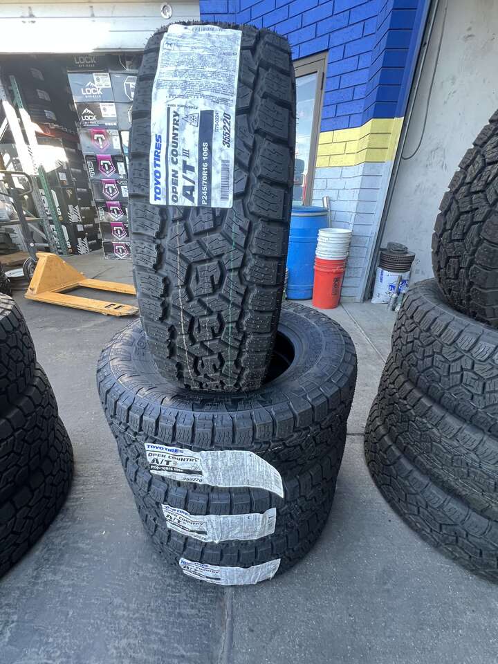 SET OF P245/70R16 TOYO OPEN COUNTRY A/T ,WITH 55.000 MILES WARRANTY AWESOME DEAL