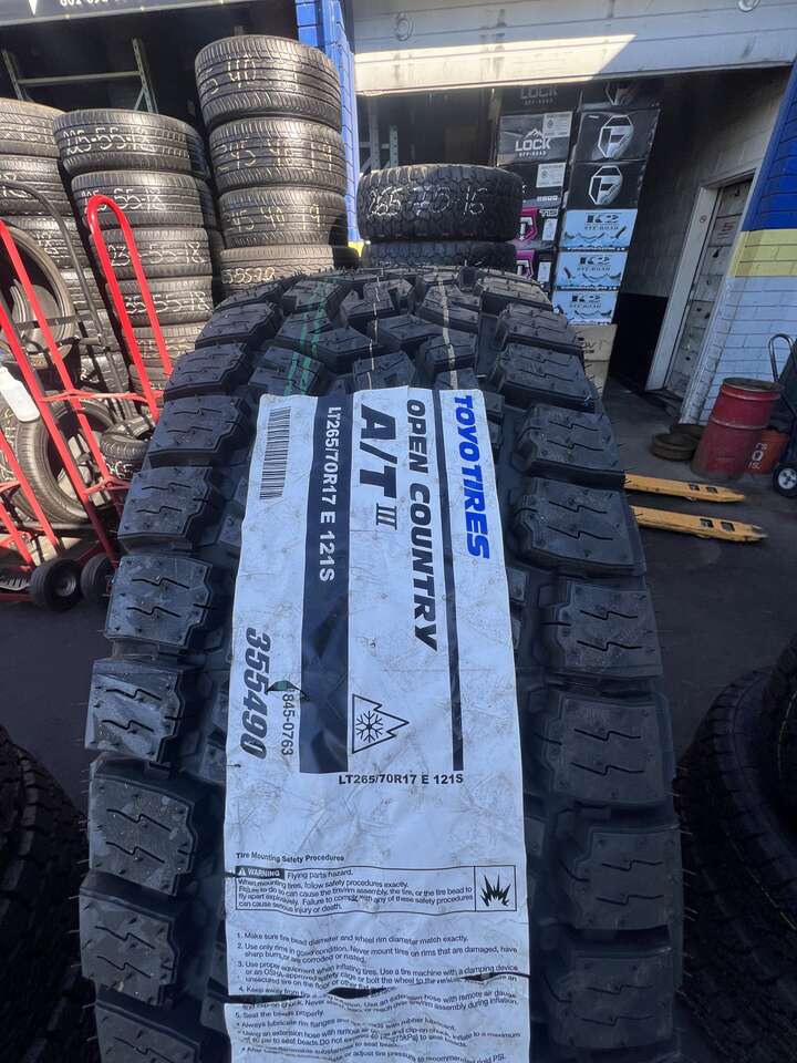 SET OF LT265/70R17 TOYO OPEN COUNTRY A/T LOAD RANGE E 10PLY ,WITH 55.000 MILES WARRANTY AWESOME DEAL