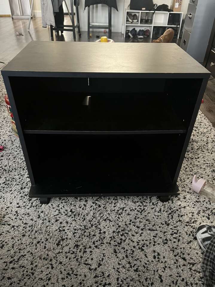 Black Shelf With Wheels Furniture
