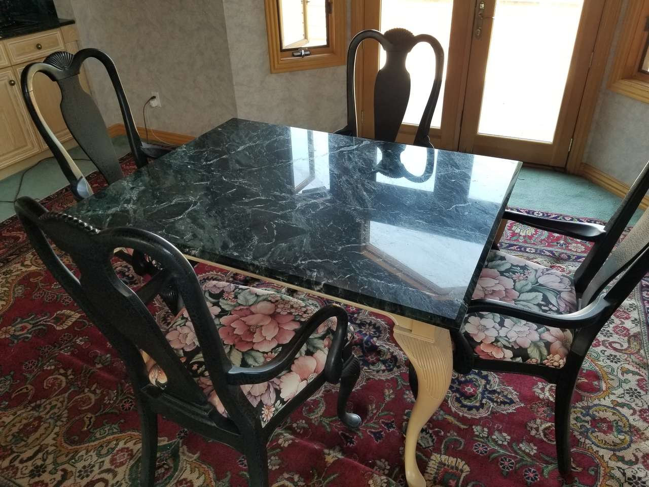 BERNHARDT MARBLE-TOP TABLE & 4 chairs SET! High End!