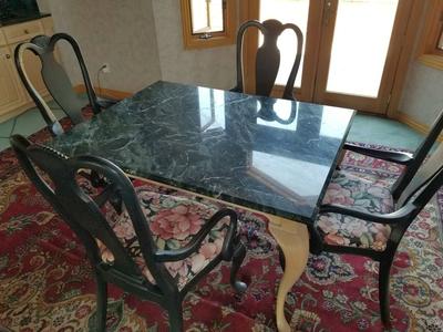 BERNHARDT MARBLE-TOP TABLE & 4 chairs SET! High End!