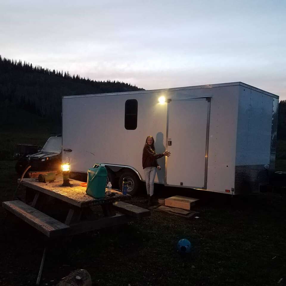 Enclosed trailer for camping.