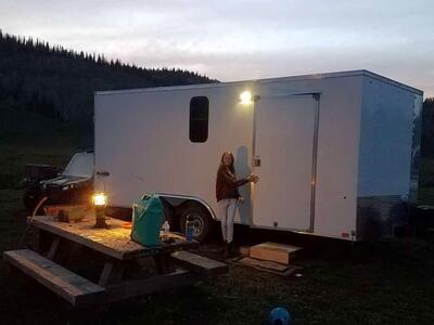 Enclosed trailer for camping.