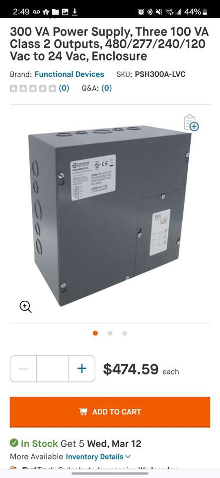 300 VA Power Supply - High to Low Voltage