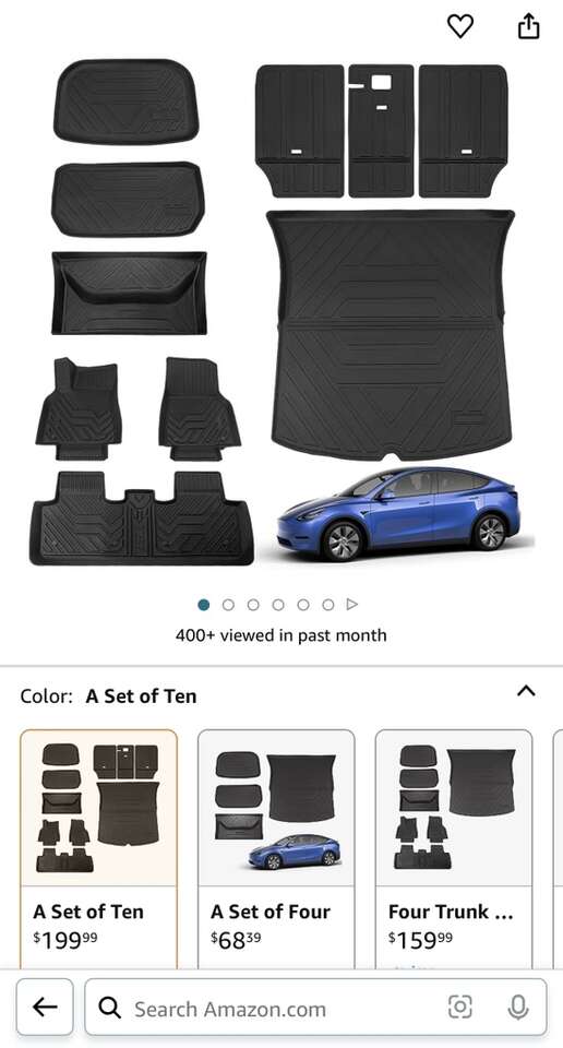 Tesla Model Y Waterproof Floor mats 10 Piece