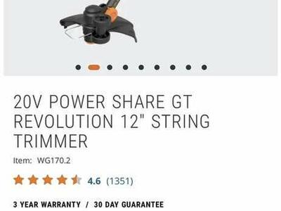 New Cordless String Trimmer Edger 20 V