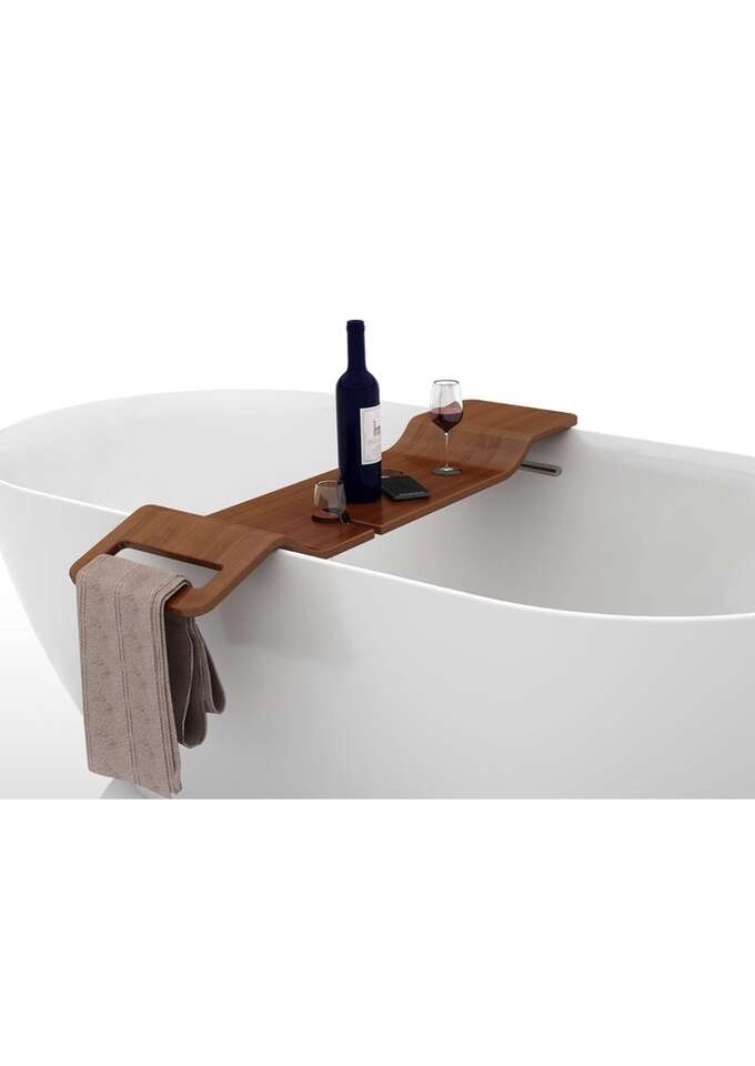 Bathtub Tray Caddy Shelf Wine Tray Holder Bathroom