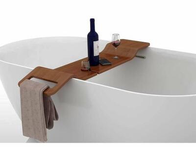 Bathtub Tray Caddy Shelf Wine Tray Holder Bathroom
