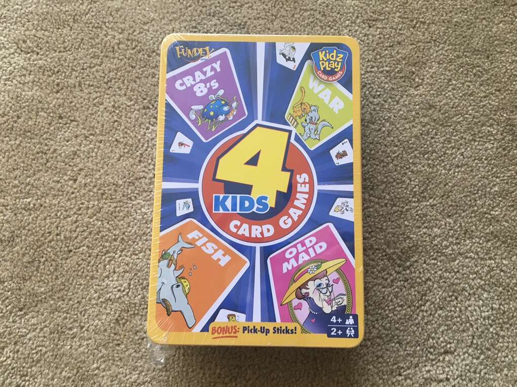 NEW Four Kids Card Games in Storage Tin