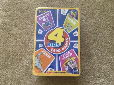 NEW Four Kids Card Games in Storage Tin