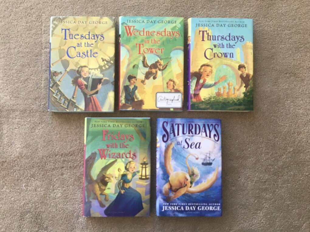 Tuesdays at the Castle Complete Series (ONE SIGNED), by Jessica Day George (hardcovers)