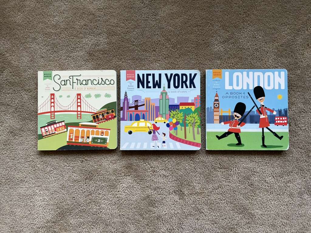 Three Hello World Travel Board Books