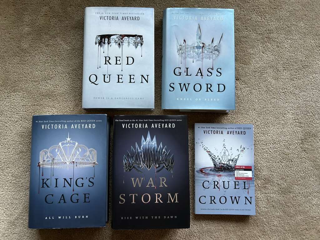 Red Queen Series, by Victoria Aveyard (hardcovers plus one)