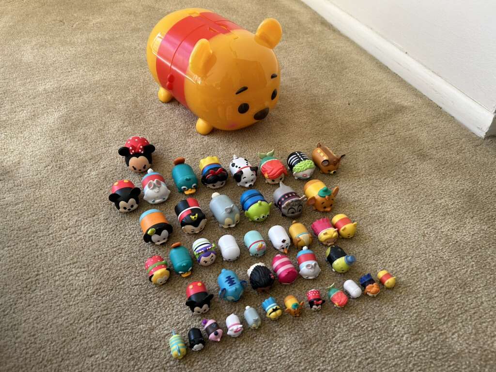 Lot of 42 Disney Vinyl Tsum Tsum Toys & Storage Case