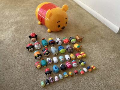Lot of 42 Disney Vinyl Tsum Tsum Toys & Storage Case