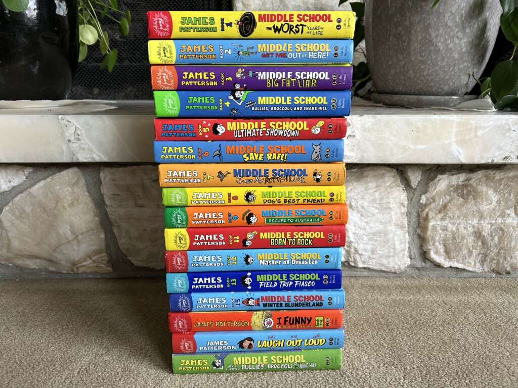 16 Middle School Books, by James Patterson (hardcovers)