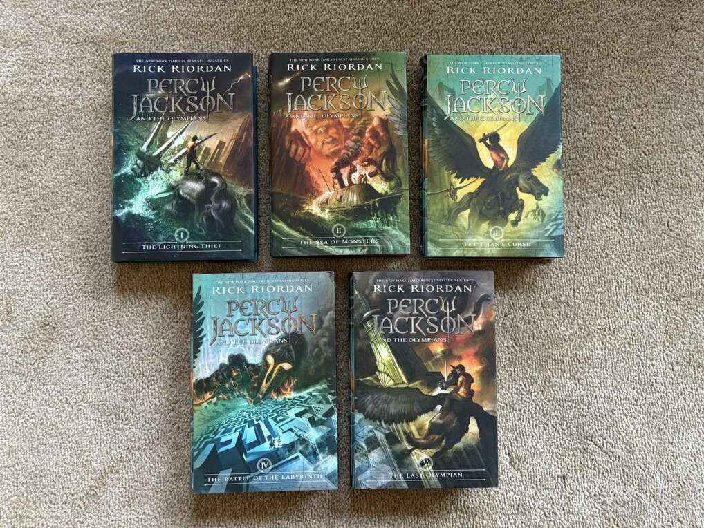 Percy Jackson Complete Series, by Rick Riordan (2014 hardcovers)