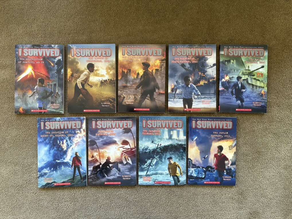 Nine I Survived Books, by Lauren Tarshis