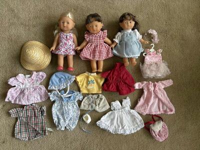 3 Corolle Mini "Corolline" Dolls and Clothes