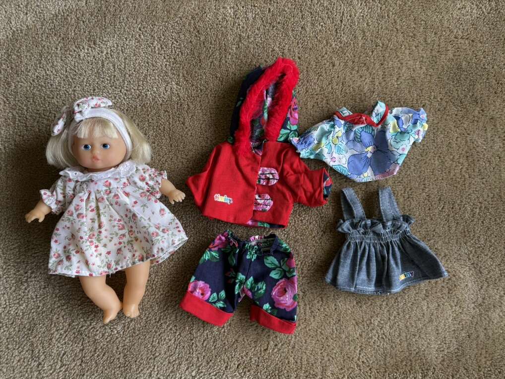 Vintage Berchet Timiny Doll & Outfits