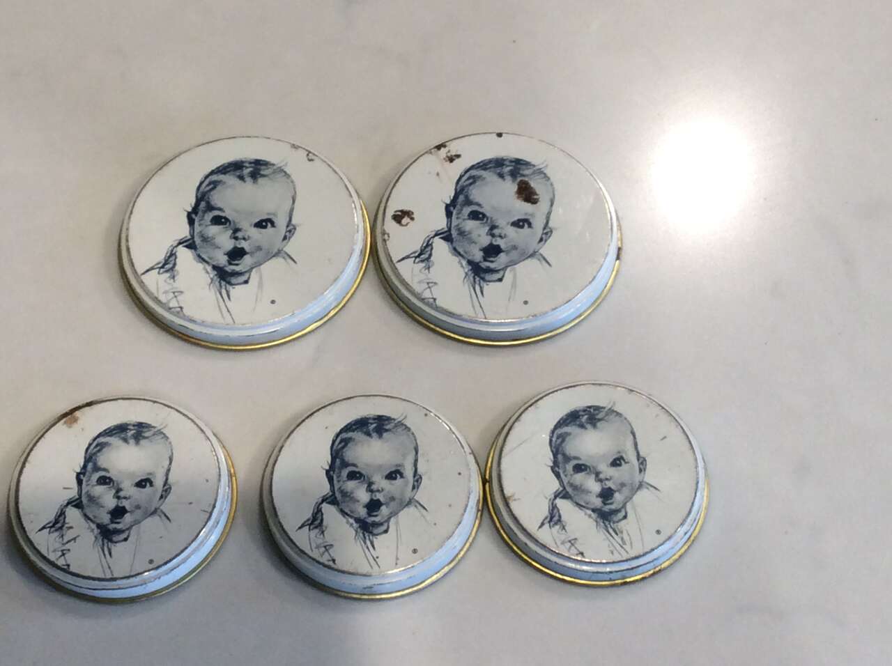 Rare Gerber Metal Jar Lids
