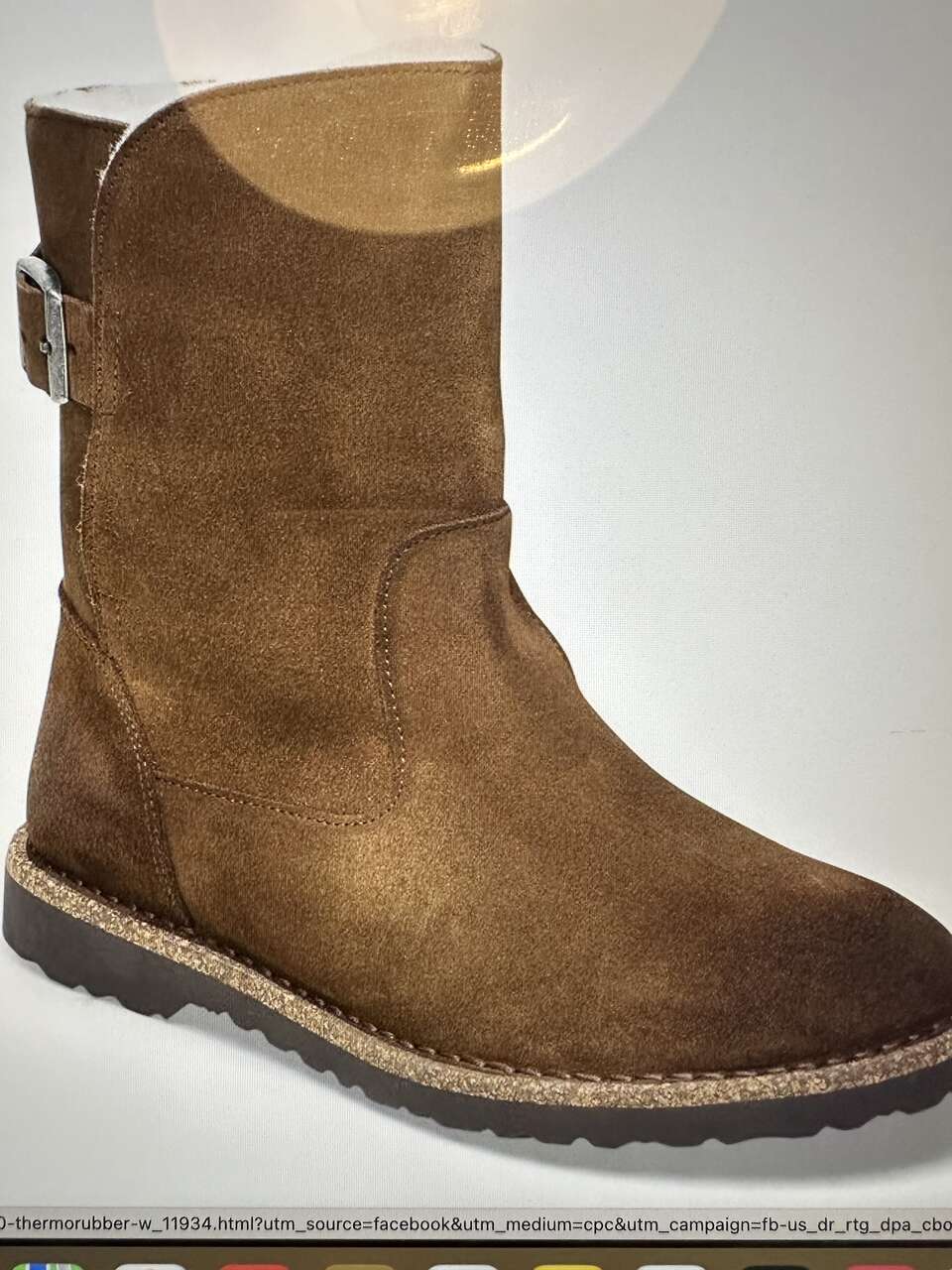 New Birkenstock Suede Boots Shearling Lining Color :Dark Tea...Size 9