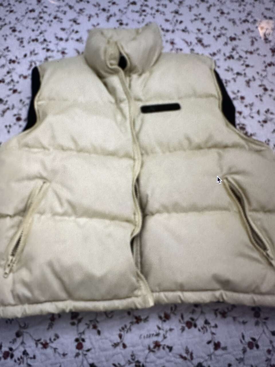 Yellow Down Puffer Vest Medium