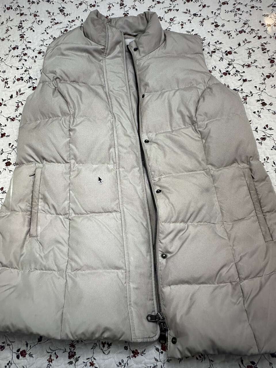 Beige Puffer Vest Extra long down