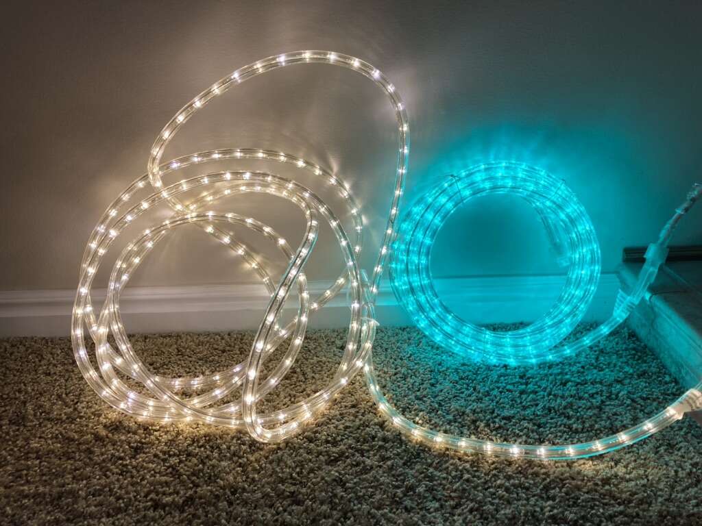 Set of 2: NEW 18ft Dual LED Rope Light Green/White