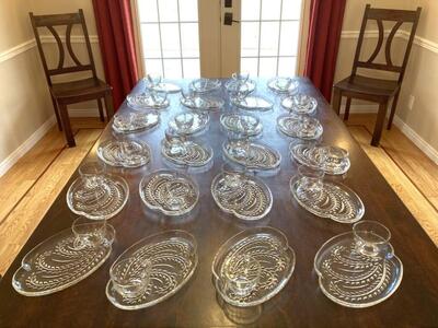 Vintage Glass Plate & Cup Sets (32 ct) For Rent