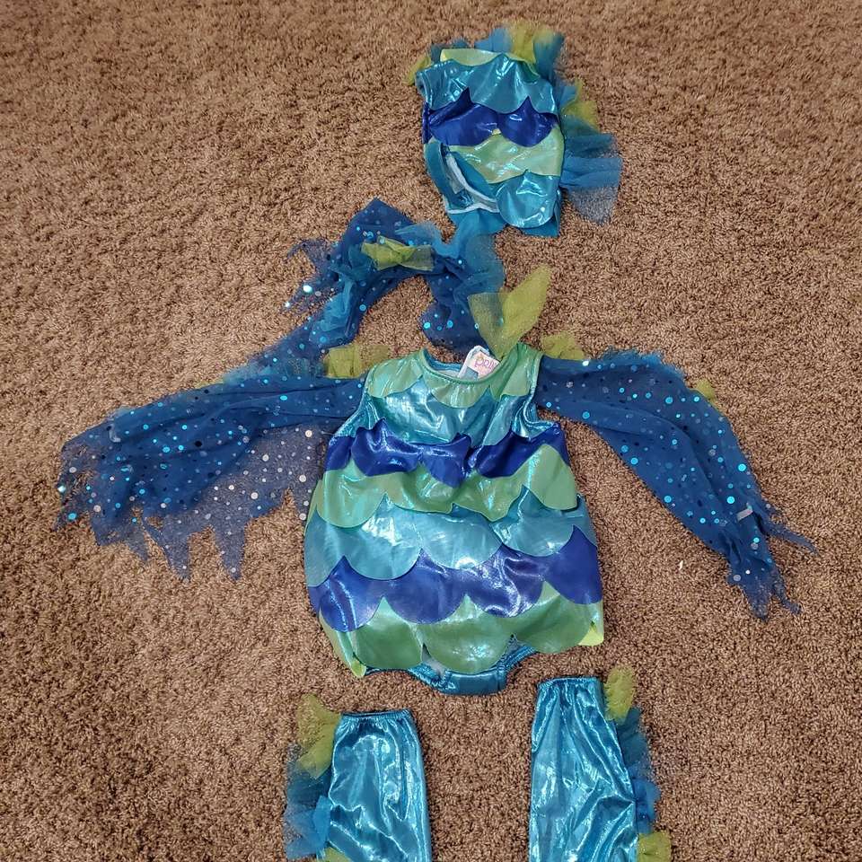 Super Cute Halloween Costume 6M-12M Blue Fish