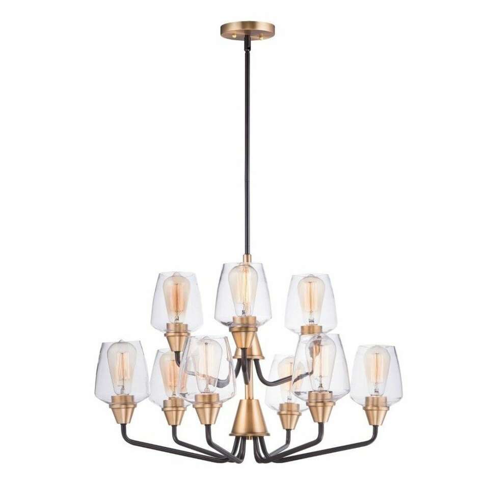 New! Goblet 9 Light Antique Brass Gold Chandelier