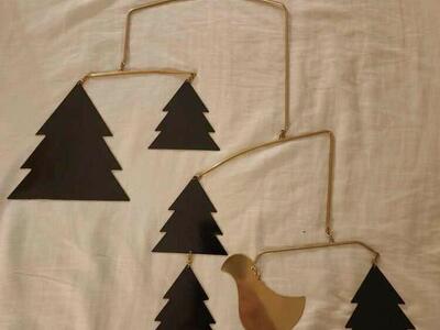 New! Gold and Black Metal Baby Mobile Chime