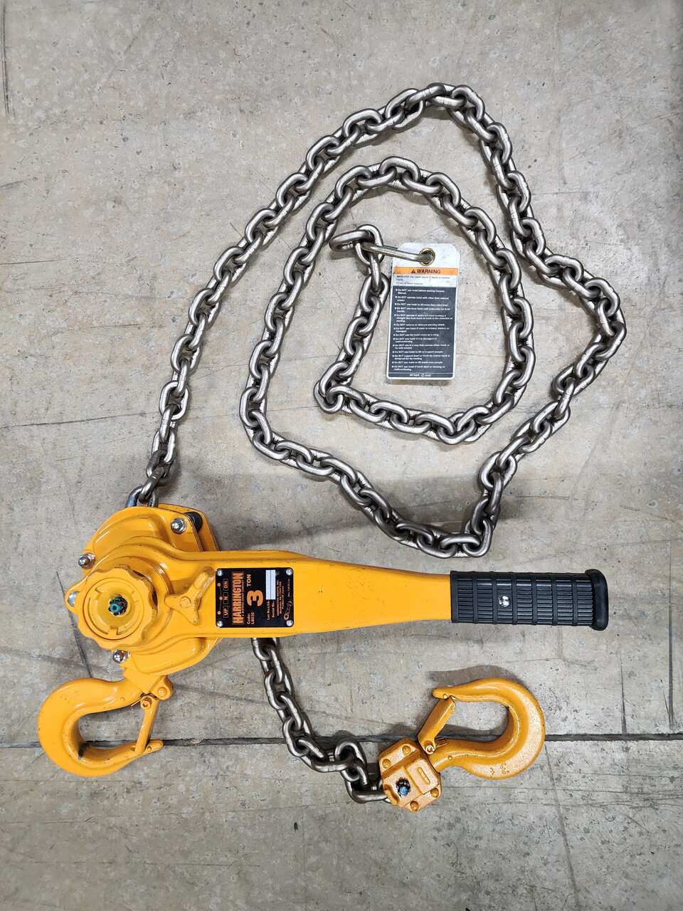 New! Open Box 6000 Pound Harrington Lever Hoist Chain Lift 3 Ton