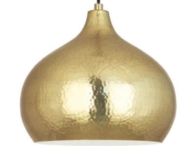New! Large Gold Brass Pendant Robert Abbey 9874