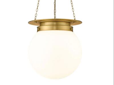 New! Brass Glass Ball Pendant Gold Chain Light Z-Lite 7505P13-HBR