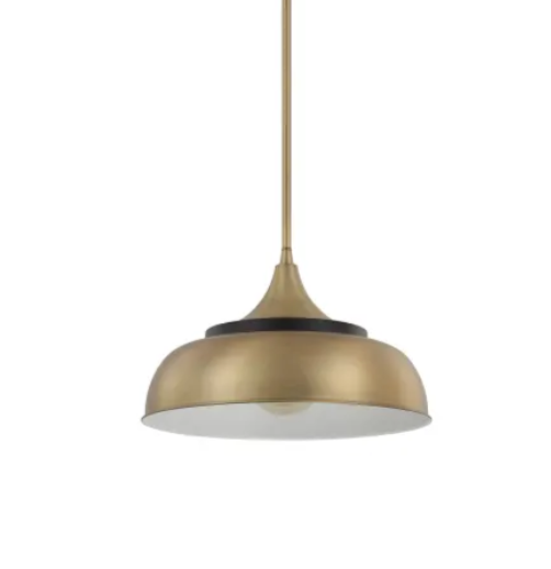 3 Available New! Brass Gold and Black Pendant Light Capital Lighting 325713BX