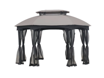 New! 10' x 12' Manhattan Gray Octagon Soft Top Gazebo