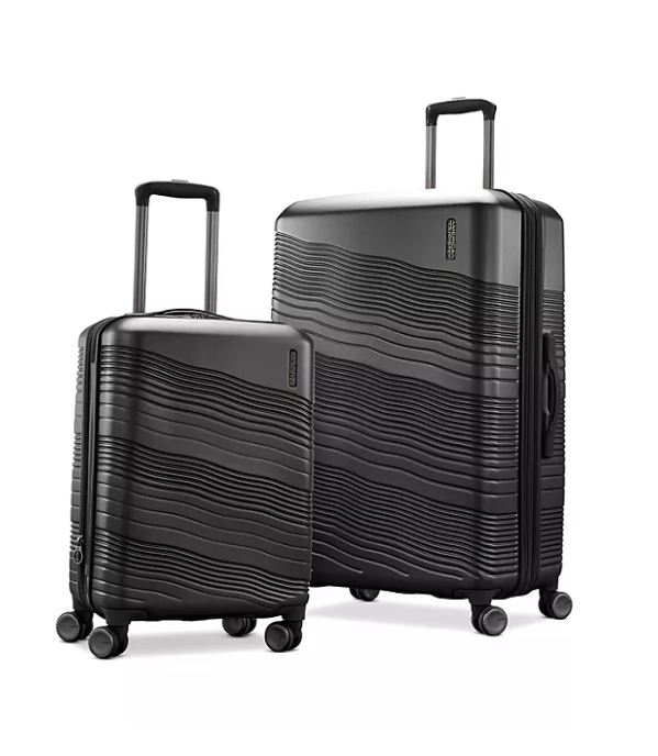 New! Black American Tourister ColorLite II 2-Piece Hard Side Luggage Set