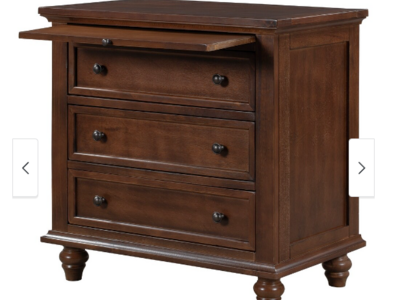 New! 3-Drawer Brown Wood Nightstand End Table with Pull Out Tray 2 Available